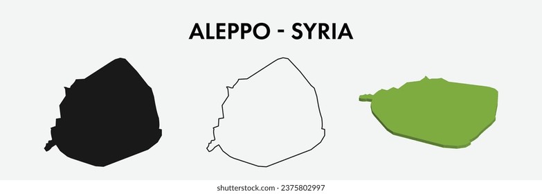 Aleppo Syria city map set vector illustration design isolated on white background. Concept of travel and geography.