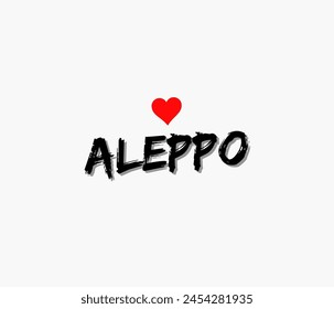 Aleppo text design, vector template, typography designs: for prints, posters, cards, t shirt, coffee mug hoodies etc. 