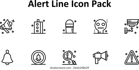 Alerta - 10 iconos vectoriales en estilo de línea delgada