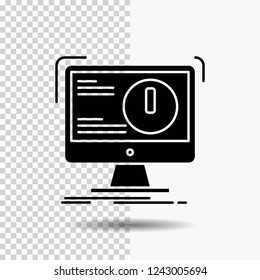 Alert, antivirus, attack, computer, virus Glyph Icon on Transparent Background. Black Icon