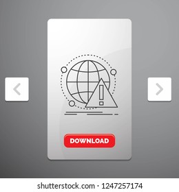 Alert, antivirus, attack, computer, virus Line Icon in Carousal Pagination Slider Design & Red Download Button