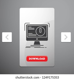 Alert, antivirus, attack, computer, virus Glyph Icon in Carousal Pagination Slider Design & Red Download Button