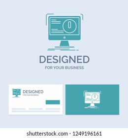 Alert, antivirus, attack, computer, virus Business Logo Glyph Icon Symbol for your business. Turquoise Business Cards with Brand logo template.