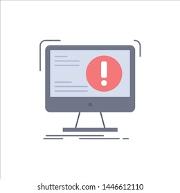 Alert, antivirus, attack, computer, virus Flat Color Icon Vector