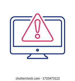 Alert, attention icom. Computer warning, System error, Troubleshooting icon