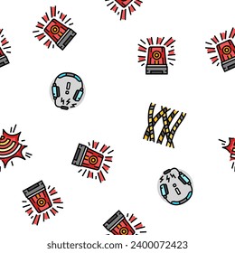 Warnsignal-Vorsicht Vektorgrafik nahtloser Muster dünner Linie Illustration