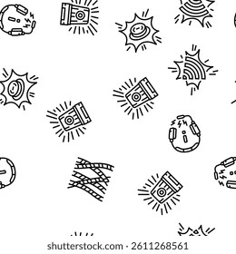 alert attention signal caution vector seamless pattern thin line illustration