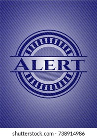 Alert badge with denim texture
