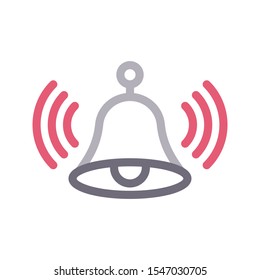 alert bell colour line icon