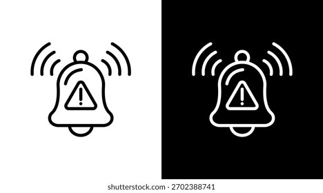 Campana de alerta con diseño de conjunto de iconos