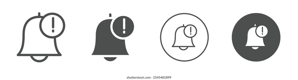 Alert with a bell icon Simple outline vector logo