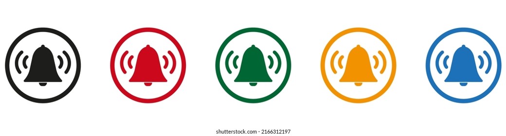 Icono de timbre de alerta. Por tu diseño. Conjunto de iconos de notificación de mensajes. Ilustración vectorial eps10