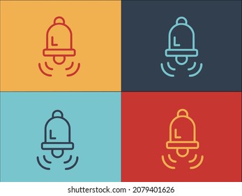 Plantilla de logotipo de la Campana de Alerta, Icono plano simple de alarma, campana, alerta