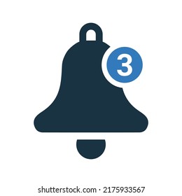 Icono de alerta, timbre, notificación. Ilustración vectorial simple editable.