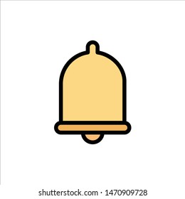 Alert, Bell, Notification, Sound  Flat Color Icon. Vector icon banner Template. Vector Icon Template background