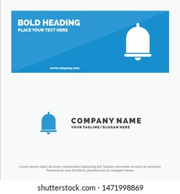 Alert, Bell, Notification, Sound SOlid Icon Website Banner and Business Logo Template