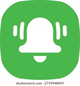 alert bell symbol for app or message UI icon.