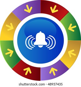 Alert Bell web button isolated on a background.