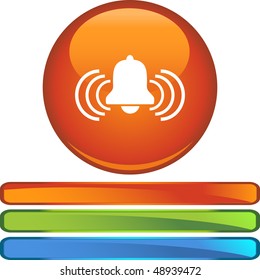 Alert Bell web button isolated on a background.