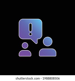 Alert blue gradient vector icon