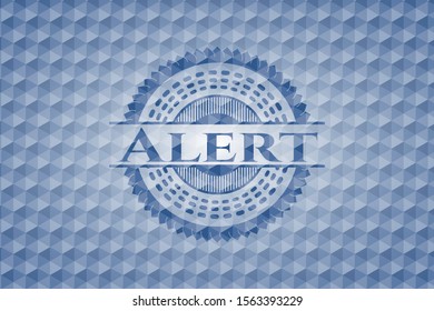 Alert blue polygonal badge. Vector Illustration. Detailed.