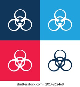 Alert blue and red four color minimal icon set