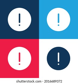 Alert blue and red four color minimal icon set