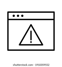Alert, browser, error, webpage icon vector image. Can also be used for internet security. Suitable for use on web apps, mobile apps and print media.