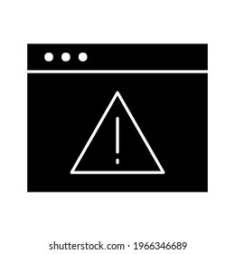 Alert, browser, error, webpage icon vector image. Can also be used for internet security. Suitable for use on web apps, mobile apps and print media.