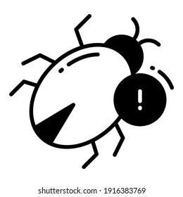 Alert Bug, Protection and security vector icons set cyber computer network business data technology