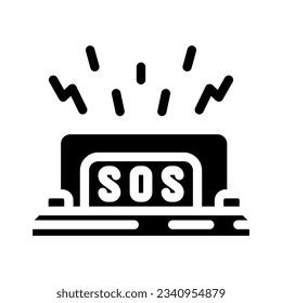 alert button glyph icon vector. alert button sign. isolated symbol illustration