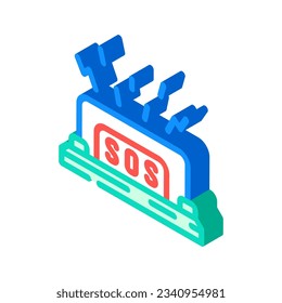 alert button isometric icon vector. alert button sign. isolated symbol illustration