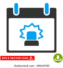Alert Calendar Day icon. Vector EPS illustration style is flat iconic bicolor symbol, blue and gray colors.