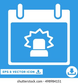 Alert Calendar Day icon. Vector EPS illustration style is flat iconic symbol, white color.