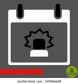 Alert Calendar Day icon. Vector EPS illustration style is flat iconic bicolor symbol, black and white colors.