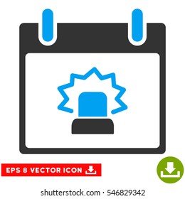 Alert Calendar Day icon. Vector EPS illustration style is flat iconic bicolor symbol, blue and gray colors.