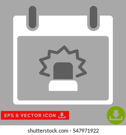 Alert Calendar Day icon. Vector EPS illustration style is flat iconic bicolor symbol, dark gray and white colors.