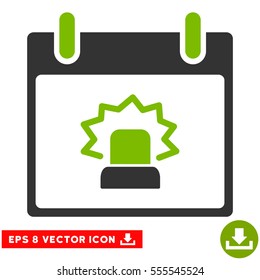 Alert Calendar Day icon. Vector EPS illustration style is flat iconic bicolor symbol, eco green and gray colors.