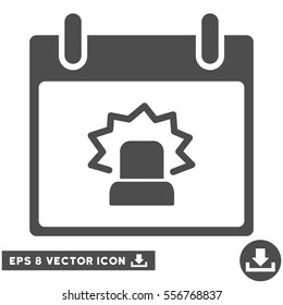 Alert Calendar Day icon. Vector EPS illustration style is flat iconic symbol, gray color.