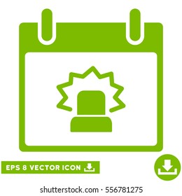 Alert Calendar Day icon. Vector EPS illustration style is flat iconic symbol, eco green color.