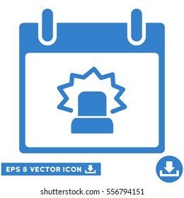 Alert Calendar Day icon. Vector EPS illustration style is flat iconic symbol, cobalt color.