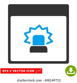 Alert Calendar Page icon. Vector EPS illustration style is flat iconic bicolor symbol, blue and gray colors.
