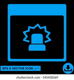 Alert Calendar Page icon. Vector EPS illustration style is flat iconic symbol, blue color.