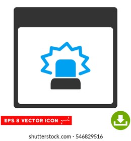 Alert Calendar Page icon. Vector EPS illustration style is flat iconic bicolor symbol, blue and gray colors.