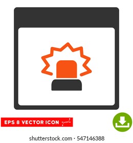 Alert Calendar Page icon. Vector EPS illustration style is flat iconic bicolor symbol, orange and gray colors.