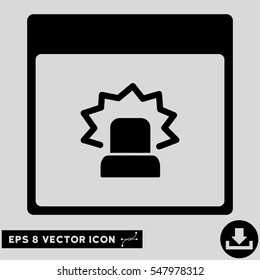 Alert Calendar Page icon. Vector EPS illustration style is flat iconic symbol, black color.