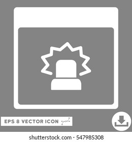 Alert Calendar Page icon. Vector EPS illustration style is flat iconic symbol, white color.