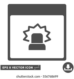 Alert Calendar Page icon. Vector EPS illustration style is flat iconic symbol, gray color.