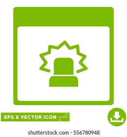 Alert Calendar Page icon. Vector EPS illustration style is flat iconic symbol, eco green color.