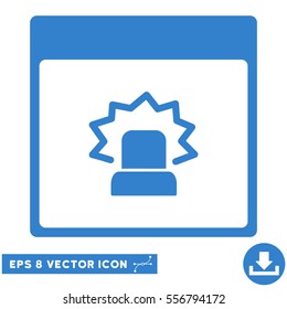 Alert Calendar Page icon. Vector EPS illustration style is flat iconic symbol, cobalt color.